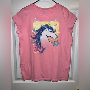 Girl’s sz 16 Pink Unicorn Graphic Tee